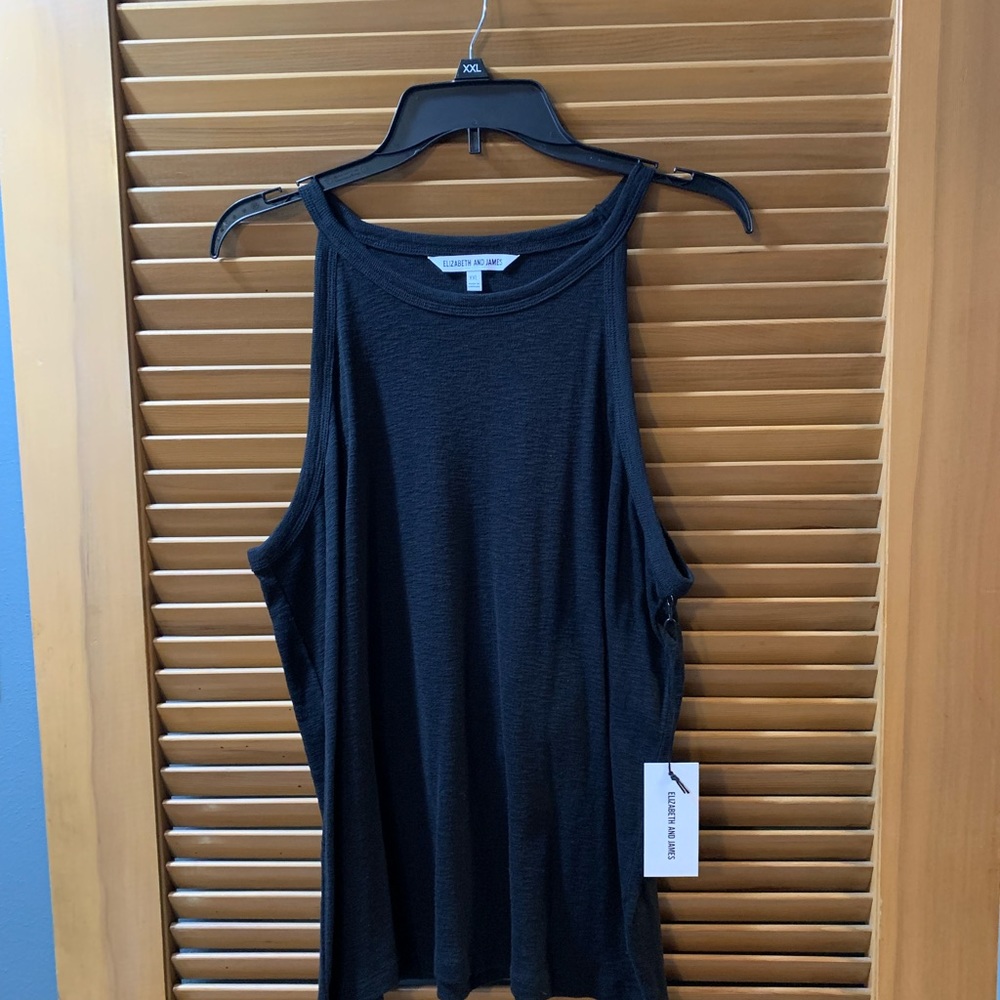 Elizabeth and James Black Knit Halter Top